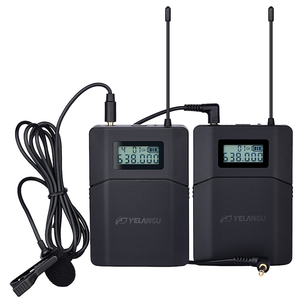Yelangu MX1 Outdoor Wireless Microphone 70M Wireless Working Distance For Camera Recording - Black