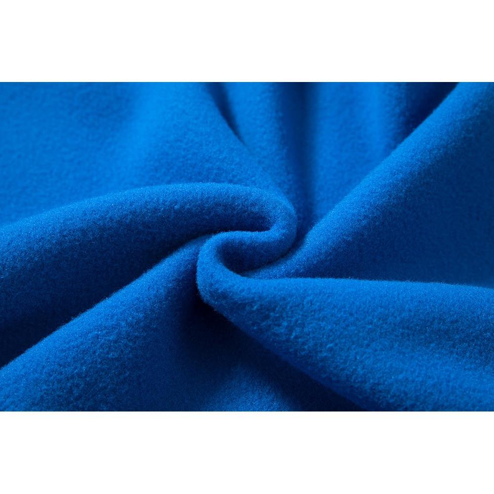 WY30 Men's Autumn Casual Irregular Loose Hoodie (Color Block Cotton Sweatshirt Size M) - Blue