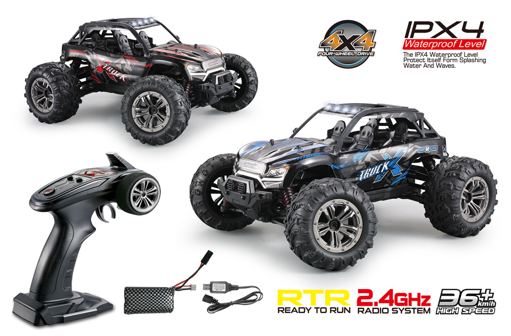XINLEHONG Toys 9137 2.4G 1:16 4WD Brushed Monster Truck Off-road RC Car RTR - Blue