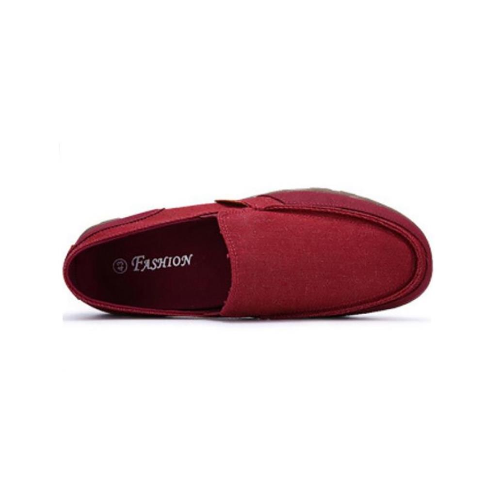 S1029 Men's Casual Canvas Shoes (Comfortable Rubber Sole Flats Size EU39) - Red