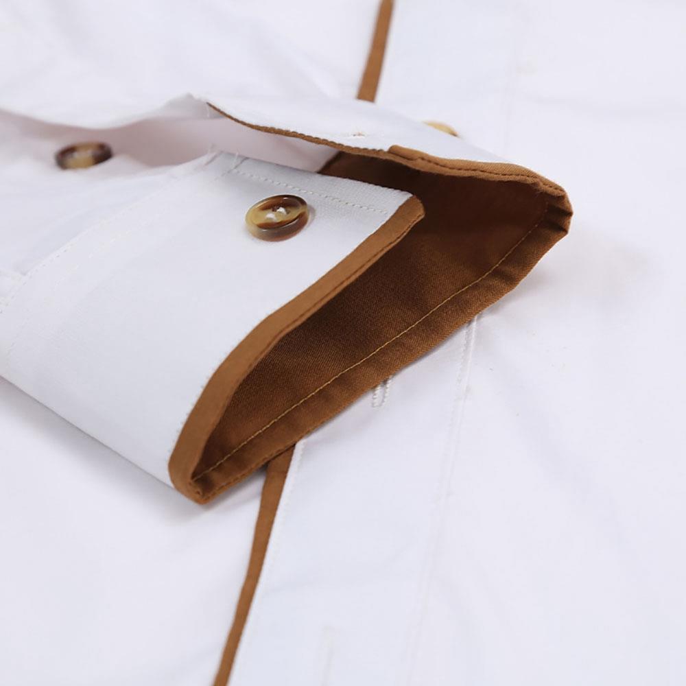 Men's Casual Shirt Long Sleeve Slim Fit (Size M) - White