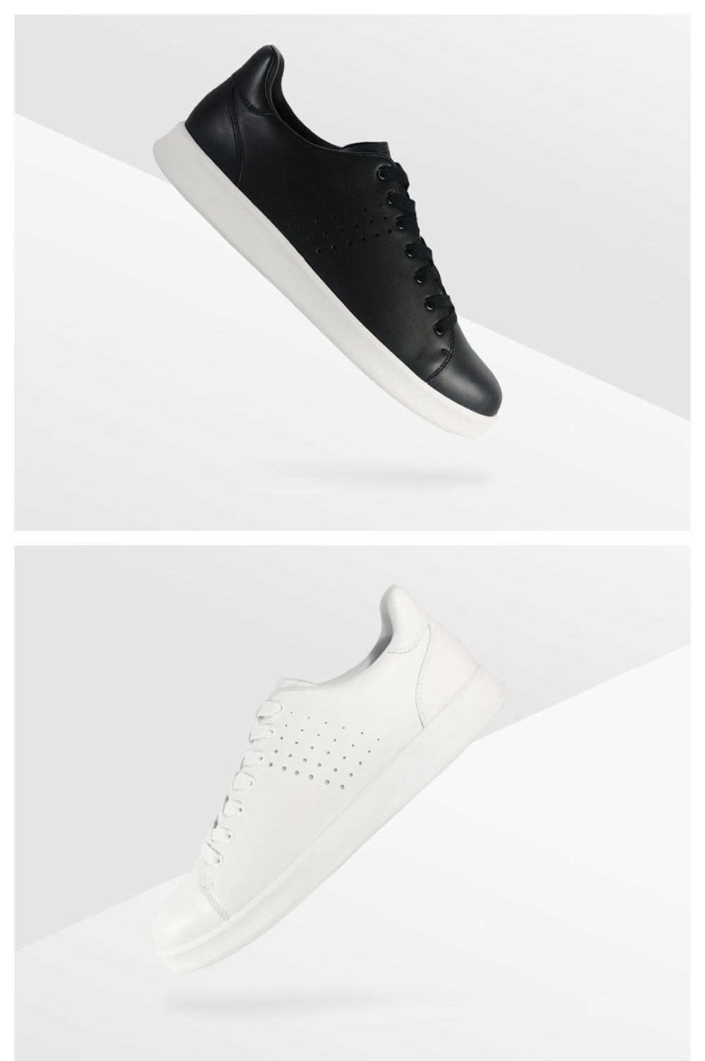 XIAOMI FREETIE Unisex Classic Board Shoes (Leisure Leather Lace-up Sneakers Size EU39 Men) - Black