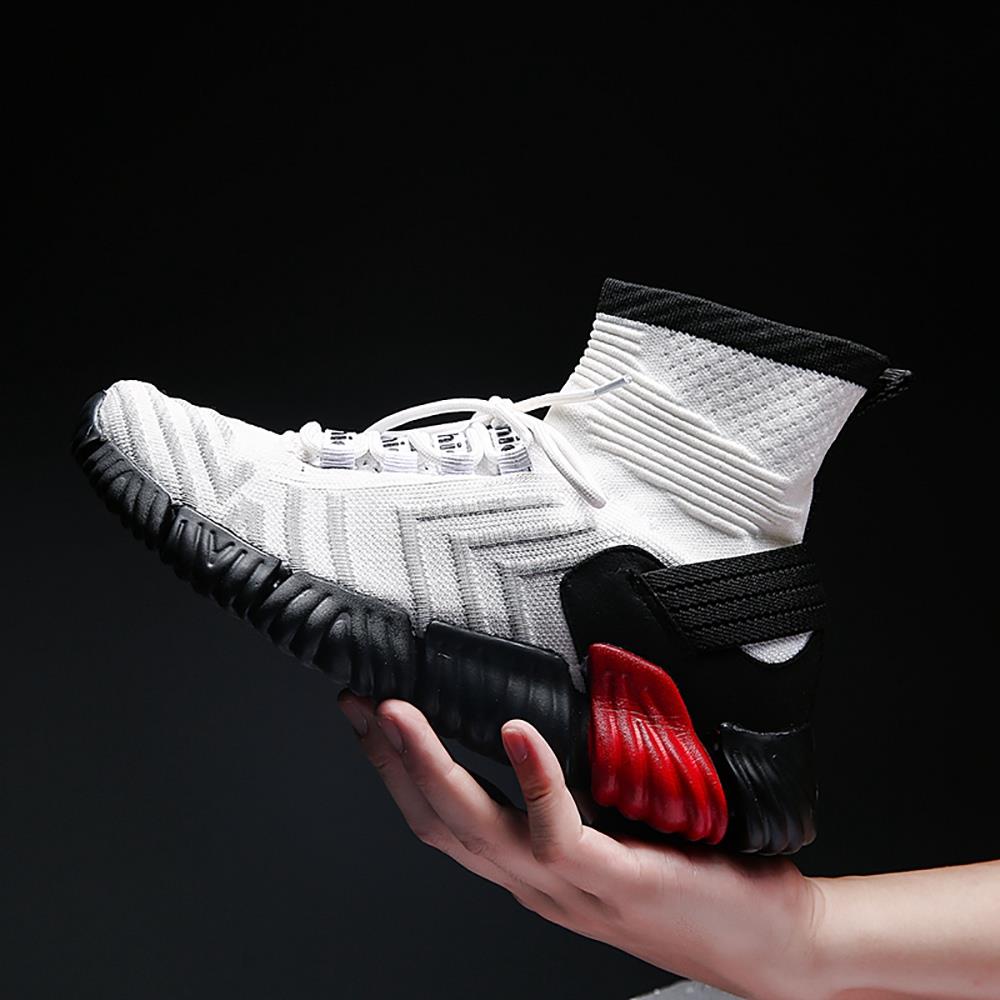 Men Outdoor Tennis Shoes Running Shoes Mesh Casual Shoes Flying Woven Upper Size EU 39.5 - White