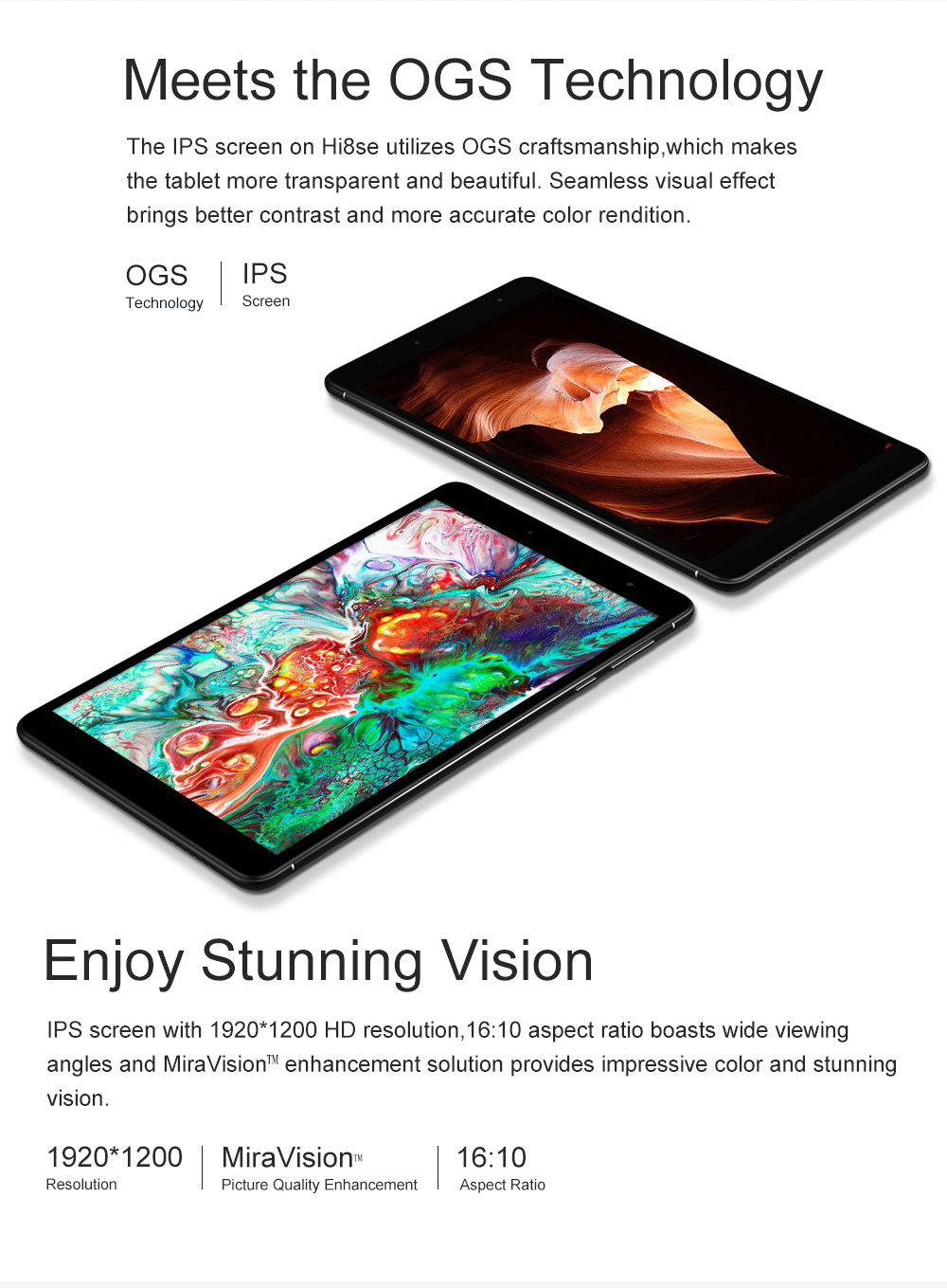 Chuwi HI8 SE Tablet PC MTK8735 Quad Core 8.0" IPS 1920*1200 2GB RAM 32GB ROM Android 8.0 - Black