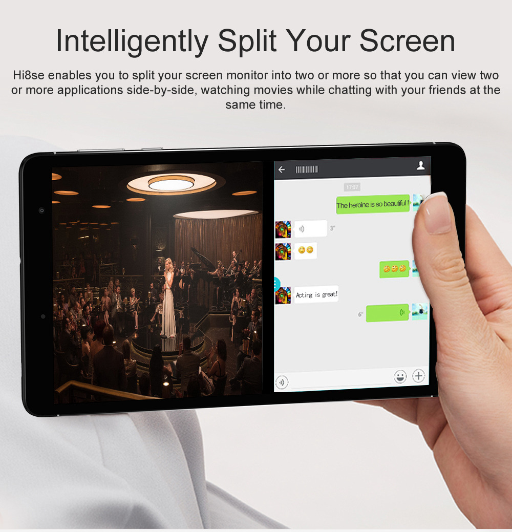 Chuwi HI8 SE Tablet PC MTK8735 Quad Core 8.0" IPS 1920*1200 2GB RAM 32GB ROM Android 8.0 - Black