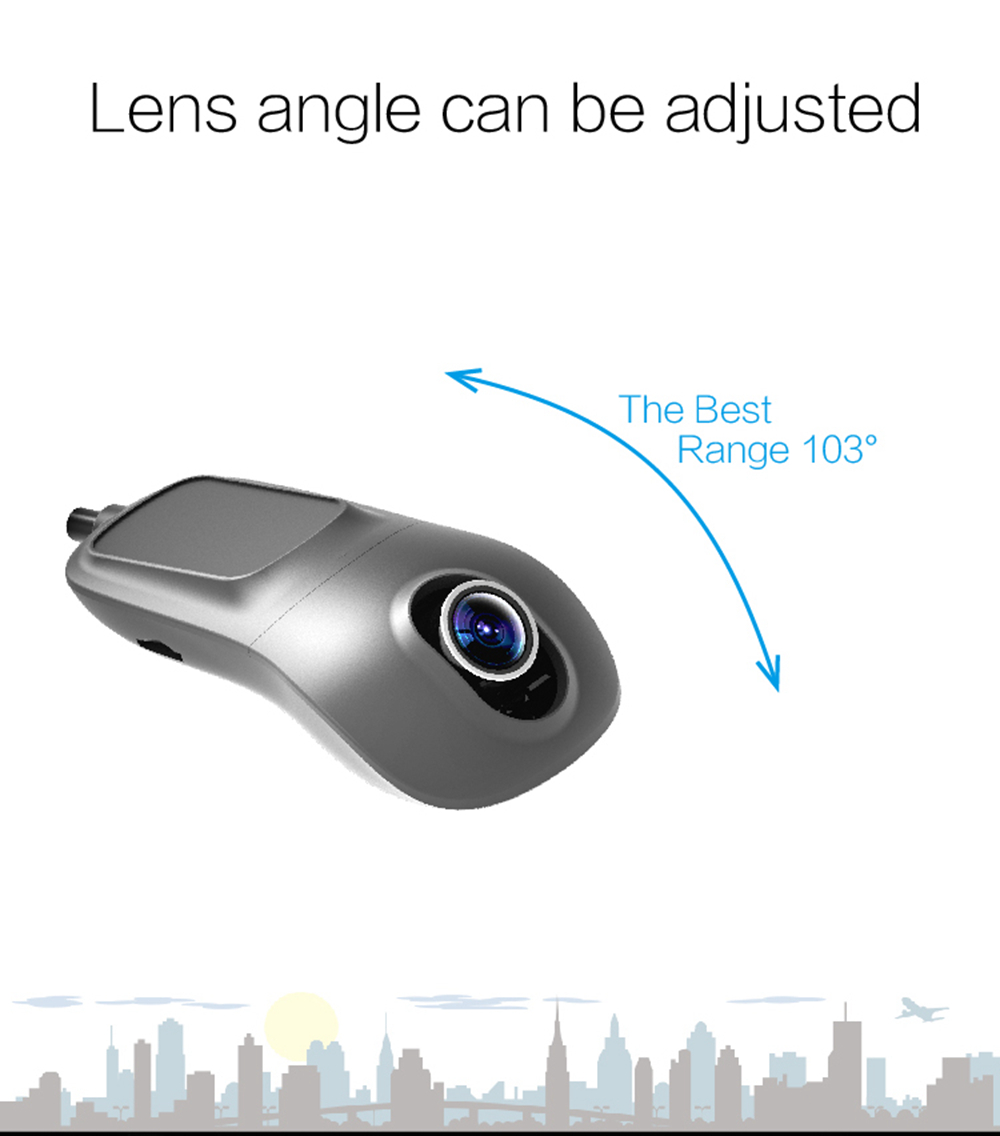 RS200 Top HD Hidden Universal Wifi Car DVR (Sony IMX323 1080P HD 170 Degree Wide Angle Lens Built-in Wi-Fi Module) - Black