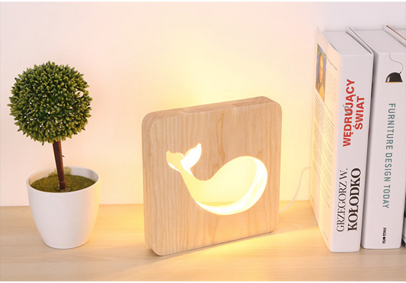 FUMAT Warm Modern LED Table Lamp - Creative Snails Wood Board Design