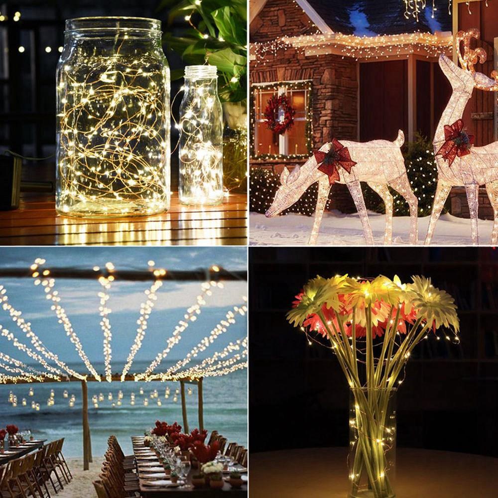 30PCS Fairy LED String Light Copper Wire Strip Light for Wedding Garland Lighting Decoration (3 Meters) - Warm White