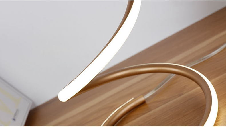 FUMAT Nordic Modern Table Lamp - Creative S Pattern Design (Warm Light Silver)