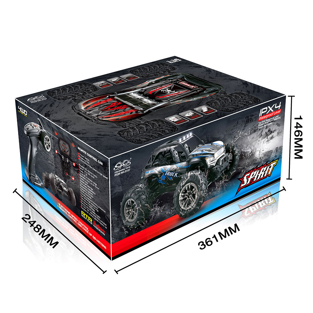 XINLEHONG Toys 9137 2.4G 1:16 4WD Brushed Monster Truck Off-road RC Car RTR - Blue