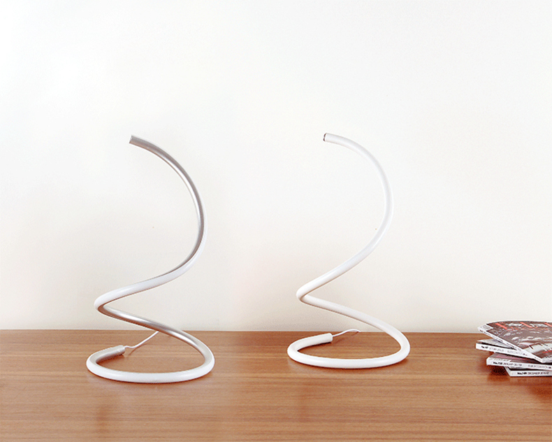 FUMAT Nordic Modern Table Lamp - Creative S Pattern Design (Warm Light Silver)