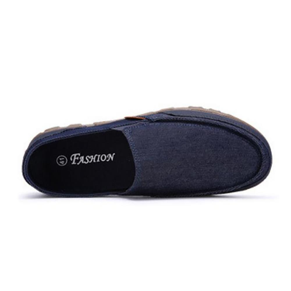 S1029 Men's Casual Canvas Shoes (Comfortable Rubber Sole Flats Size EU39) - Blue