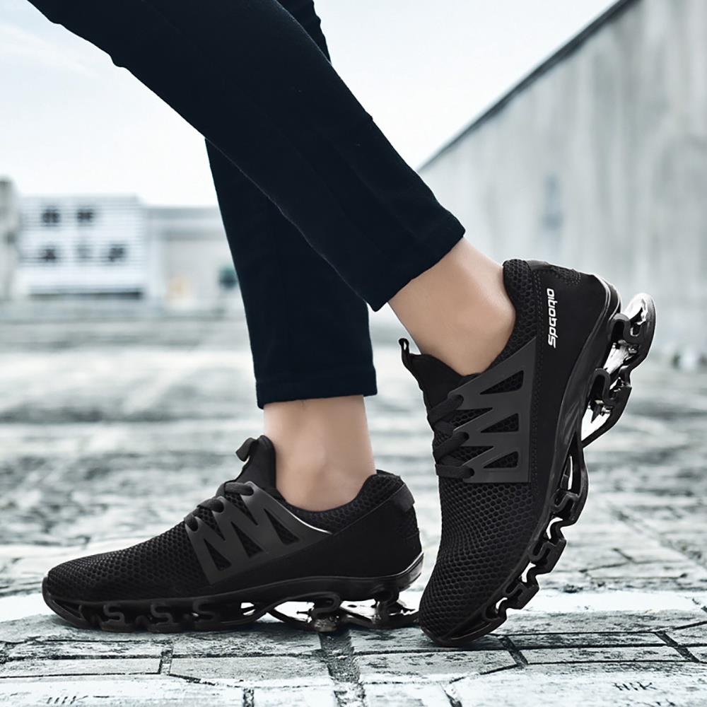 TK10 Men's Casual Outdoor Tennis Sneakers (Breathable Comfortable Color Running Shoes Size EU39.5) - Black