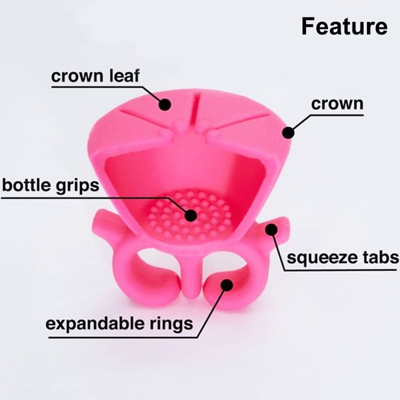 Wearable Nail Polish Bottle Holder Silicone Round Holder Stand - Pink