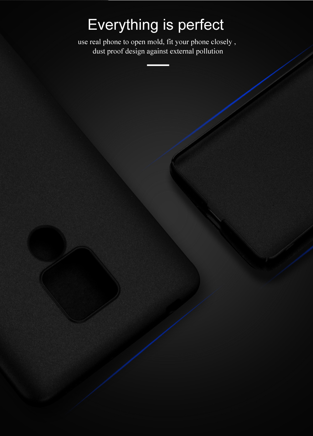 Lenuo Protective Phone Case for HUAWEI Mate 20 X PC Phone Cover - Black