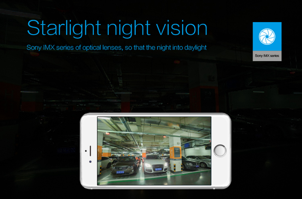 RS200 Top HD Hidden Universal Wifi Car DVR (Sony IMX323 1080P HD 170 Degree Wide Angle Lens Built-in Wi-Fi Module) - Black