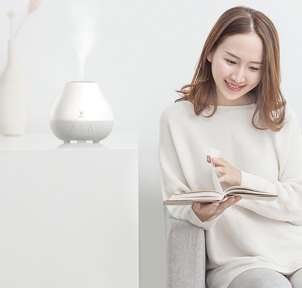 Xiaomi Viomi Aromatherapy Diffuser Air Humidifier 4 Color Lights Warm Mist 200ML Automatic Portable Timed Aromatherapy Machine -White/Normal Version