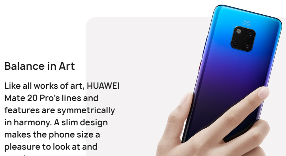 HUAWEI Mate 20 Pro (UD) 6.39 Inch 4G LTE Smartphone Kirin 980 8GB 128GB 40.0MP+20.0MP+8.0MP Triple Rear Cameras EMUI 9 Type-C NFC IR Remote Control - Bright Black