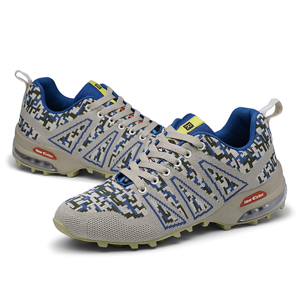 Men Outdoor Mountaineering Mesh Shoes Casual Flying Woven Shoes EU 39.5 - Camouflage Blue