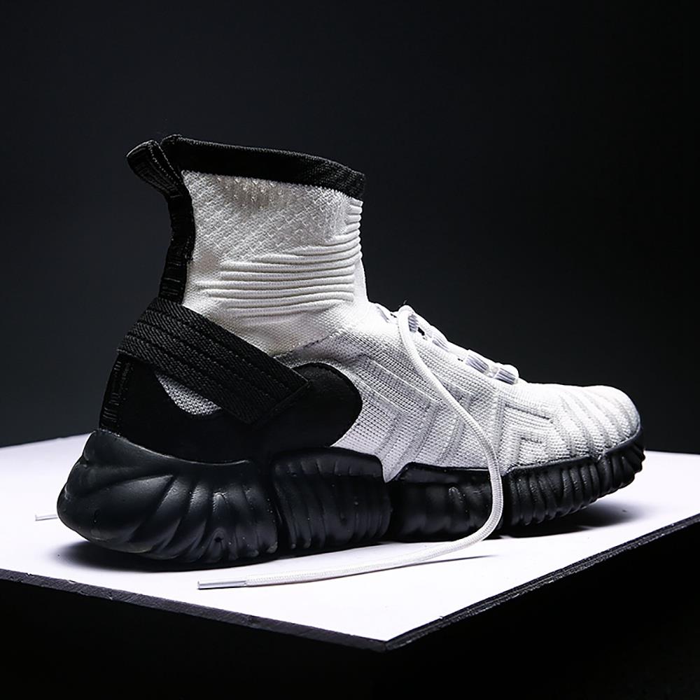 Men Outdoor Tennis Shoes Running Shoes Mesh Casual Shoes Flying Woven Upper Size EU 39.5 - White