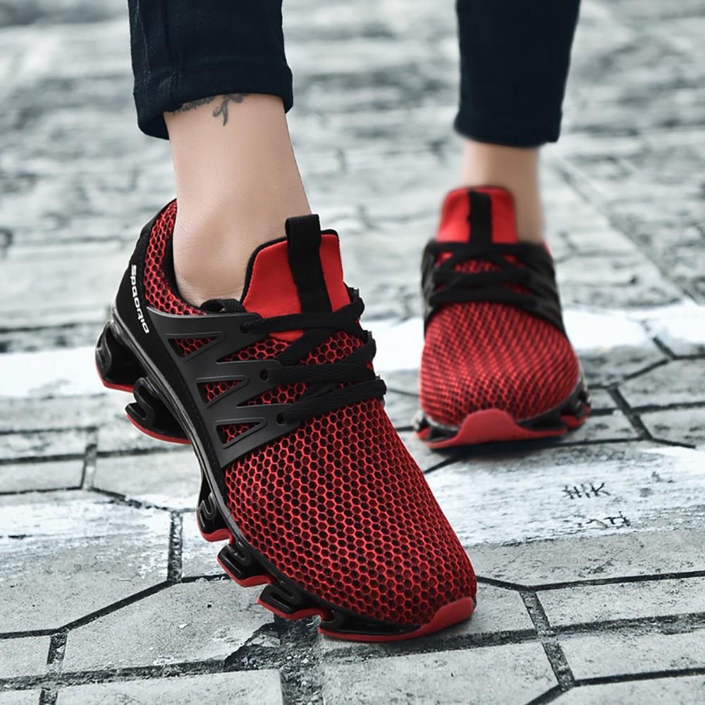TK10 Men's Casual Outdoor Tennis Sneakers (Breathable Comfortable Color Running Shoes Size EU39.5) - Red