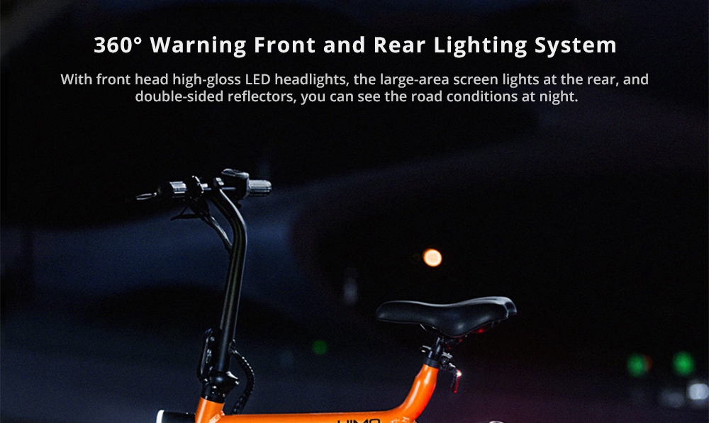 Xiaomi HIMO V1 Plus Portable Folding Electric Moped Bicycle 250W Motor 14 Inch Wheel Diameter Lightweight Design - Orange