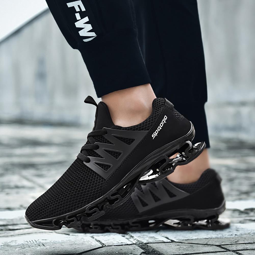 TK10 Men's Casual Outdoor Tennis Sneakers (Breathable Comfortable Color Running Shoes Size EU39.5) - Black