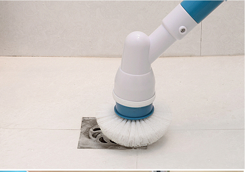 Electric Spin Scrubber Multi-function Automatic Cordless Cleaning Brush Household Cleaning Set - UK Plug