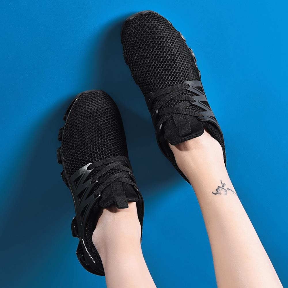 TK10 Men's Casual Outdoor Tennis Sneakers (Breathable Comfortable Color Running Shoes Size EU39.5) - Black