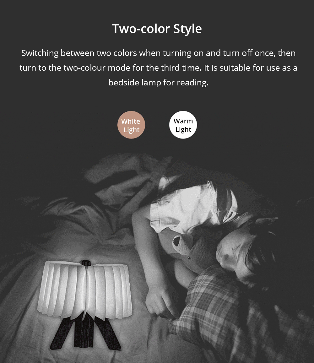 Wooden Foldable Book Shaped Light USB LED Book Bedside Lamp Letter Shape Night Light - Warm Light
