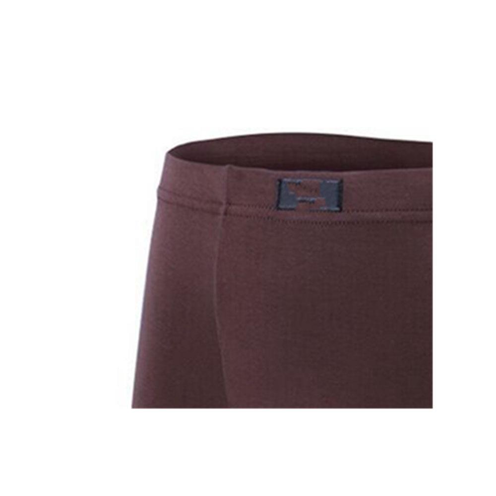 C811 Men Sexy Breathable U Convex Solid Color Elastic Boxers Underwear Size L - Dark Brown