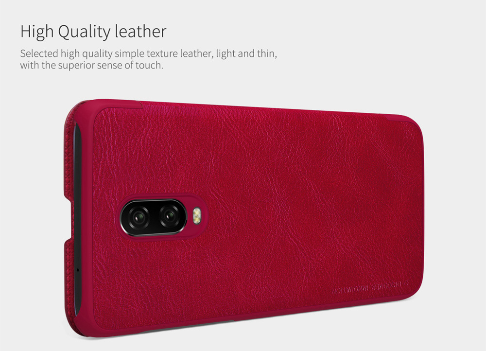 NILLKIN Protective Leather Phone Case for Oneplus 6T Protective Back Cover - Black