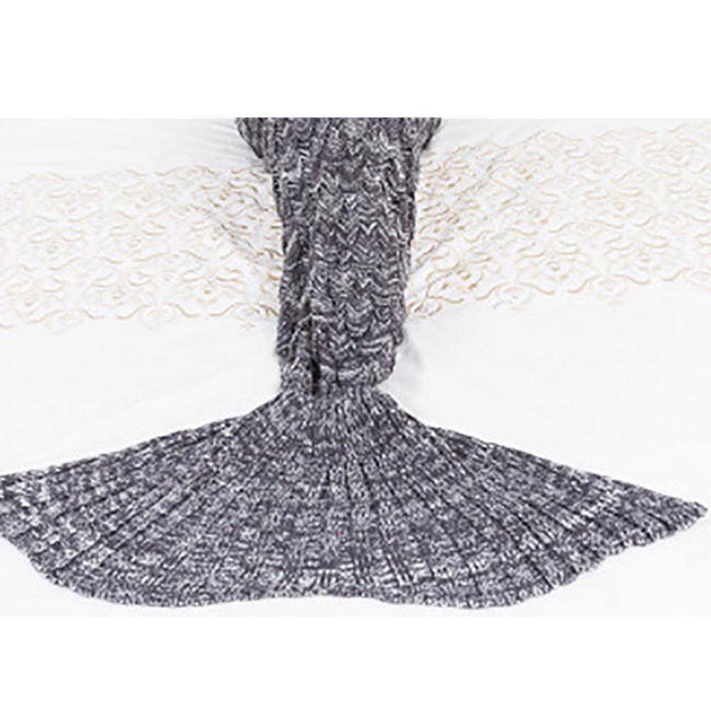 Creative Mermaid Tail Blanket Fish Scales Knitting Soft Comfortable Sleeping Blankets - Gray (Size 180*90 CM)