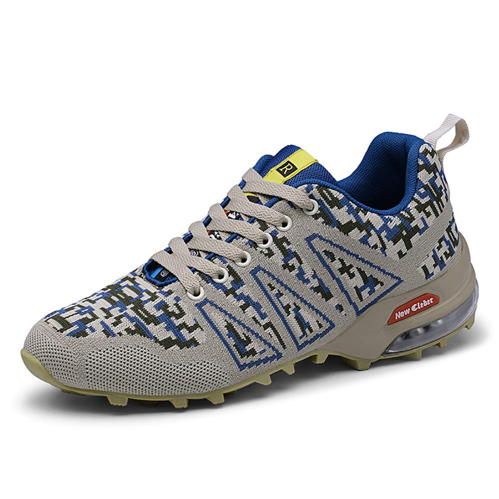 Men Outdoor Mountaineering Mesh Shoes Casual Flying Woven Shoes EU 39.5 - Camouflage Blue