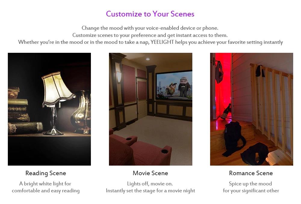 Xiaomi Yeelight YLDP06YL Smart Light Bulb APP Control Works with Amazon Alexa 10W RGB E26 16 Million Colors - White