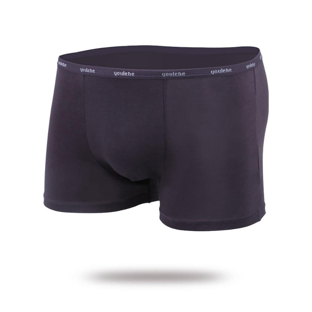 C800 Men Sexy Breathable Medium Waist Underpants Elastic Boxer Underwear Size L - Dark Gray