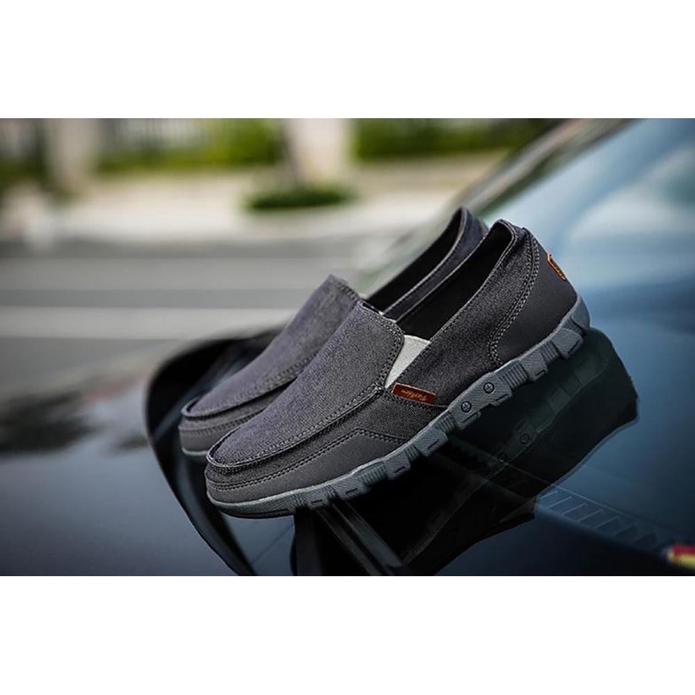 S1029 Men's Casual Canvas Shoes (Comfortable Rubber Sole Flats Size EU39) - Gray
