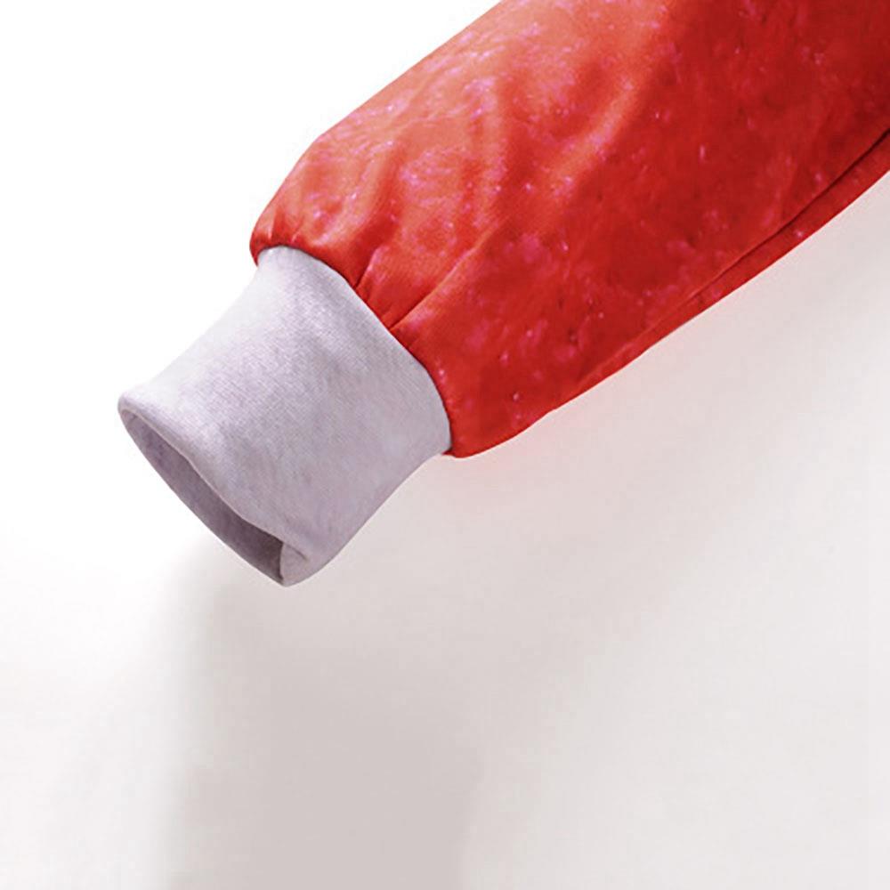 Men's Christmas Series 3D Printed Santa Claus Belt Pattern Hoodie (Hooded Pullover Sweatshirt Size M) - Red