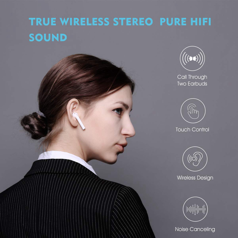 IDiskk i51 TWS Wireless Bluetooth 5.0 Earphones Binaural Earbuds Support ios Android Phone - White