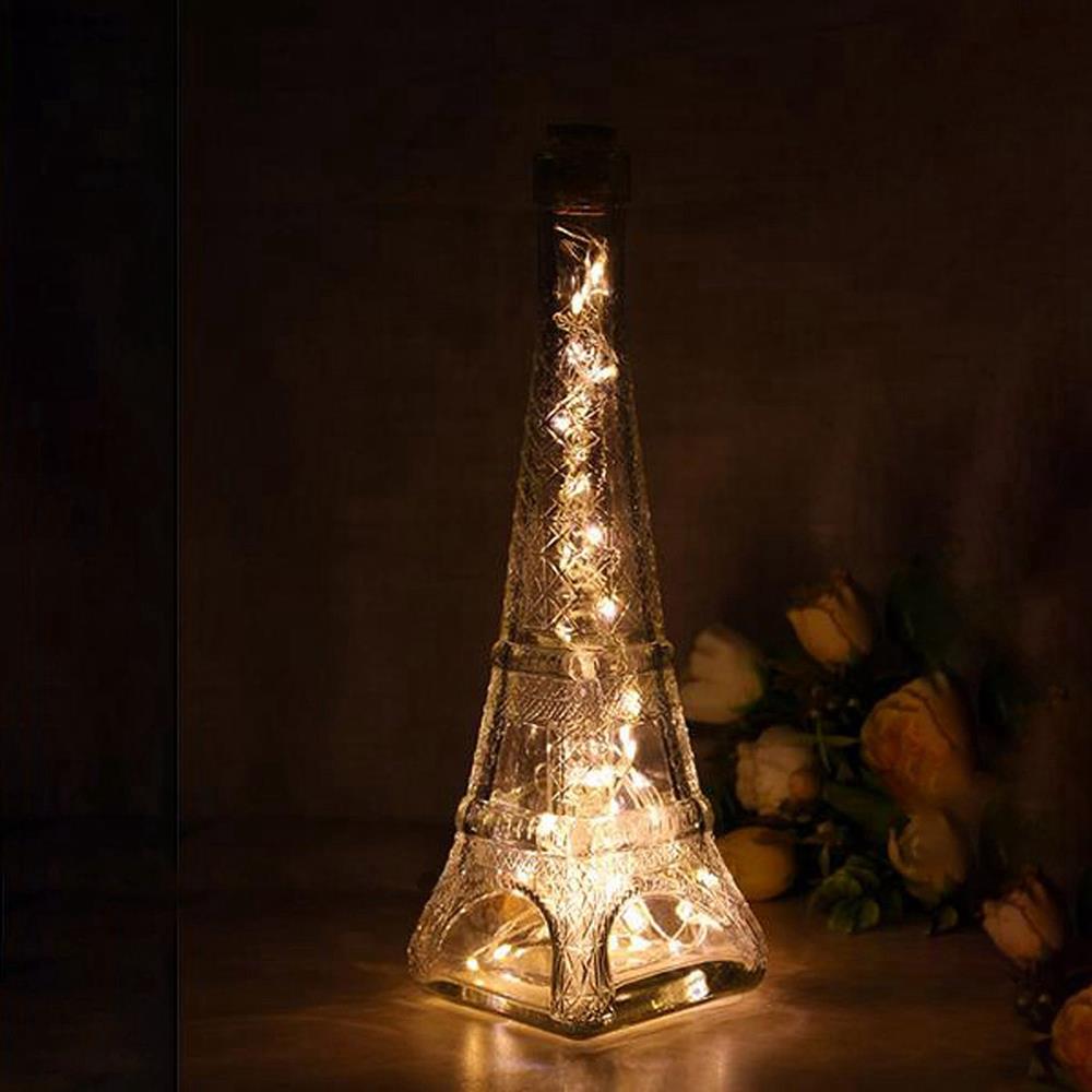 10LEDS Copper Wires Bottle Plug LED String Light for Valentine Decoration Wedding (1 Meter) - Warm White