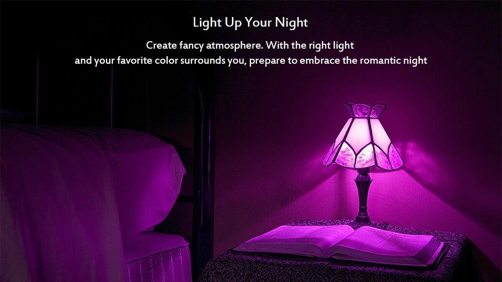 Xiaomi Yeelight YLDP06YL Smart Light Bulb APP Control Works with Amazon Alexa 10W RGB E26 16 Million Colors - White