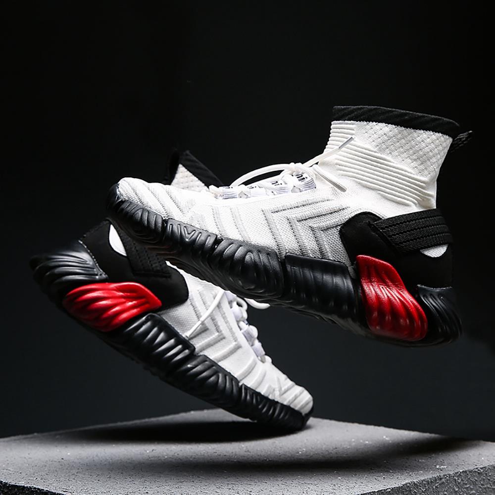 Men Outdoor Tennis Shoes Running Shoes Mesh Casual Shoes Flying Woven Upper Size EU 39.5 - White