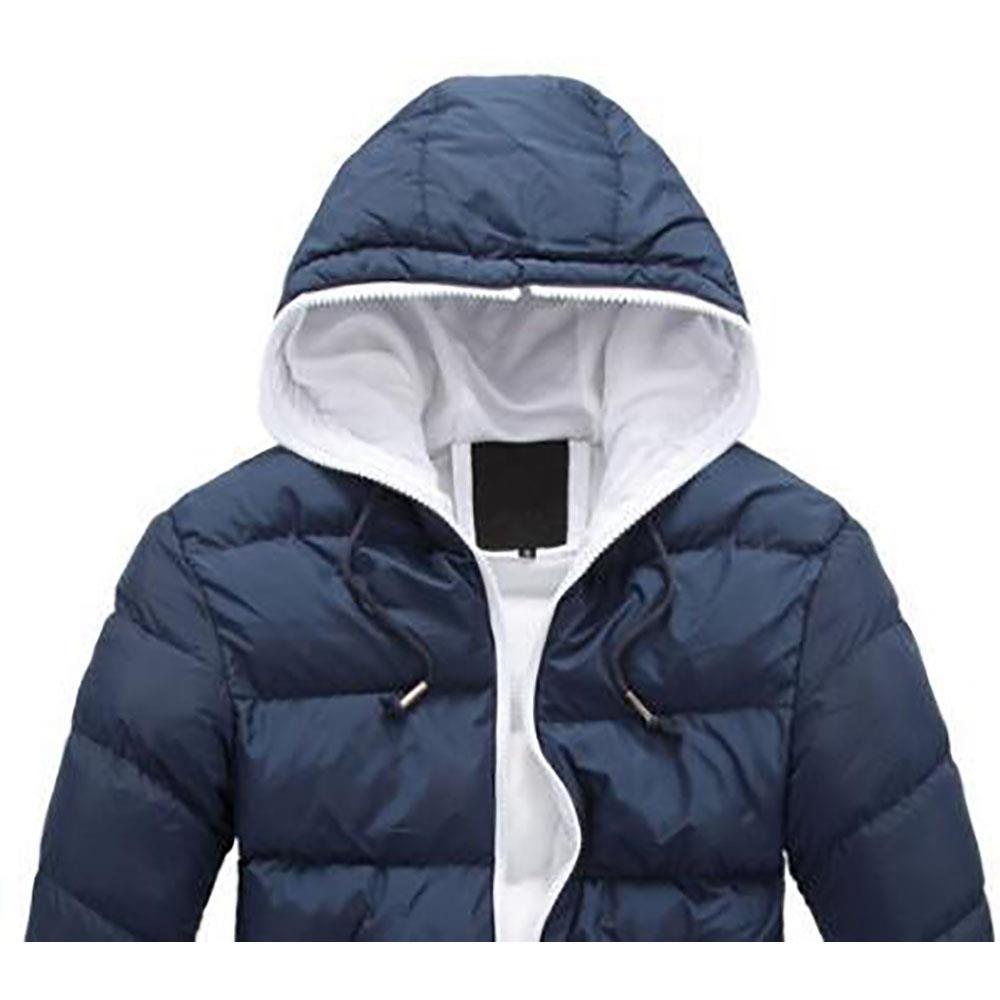Agai-mccf Men's Leisure Hooded Candy Color Down Jacket (Warm Coat Size M) - Blue + White