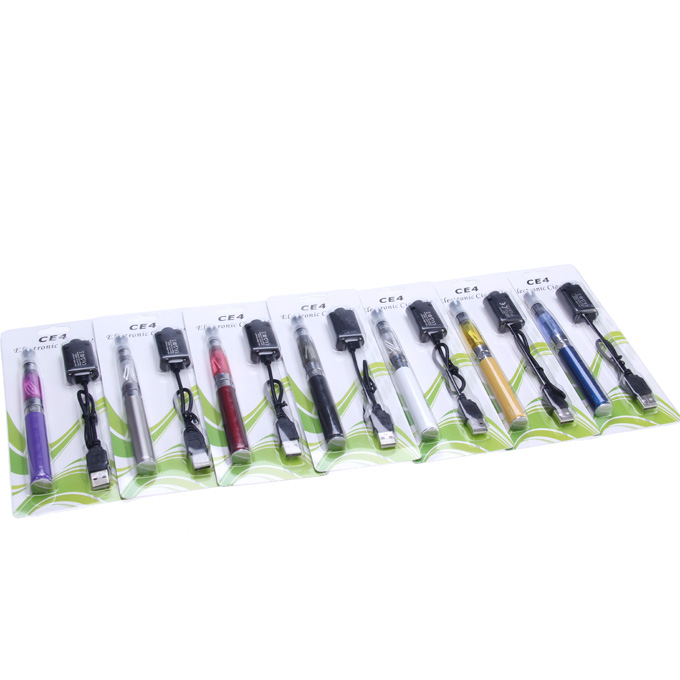 CE4 Electronic Cigarette Blister kits e-cig ce4 Atomizer 900mAh battery with USB charger - White