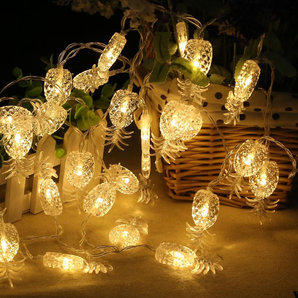 20PCS LED Pineapple Battery LED String Lights Holiday Christmas Party Garden Decoration Lights (2.2 Meters) - Warm White