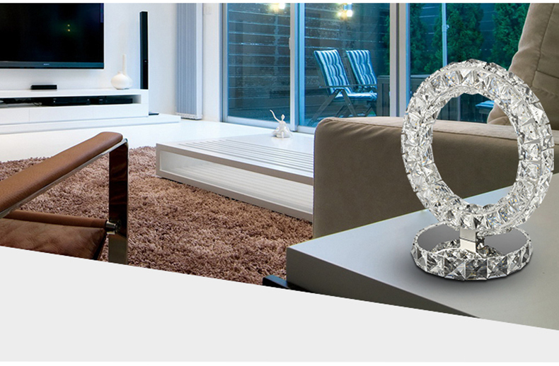 FUMAT Nordic Modern Crystal Glass Table Lamp Round Glaucous Color (Dia 26CM)