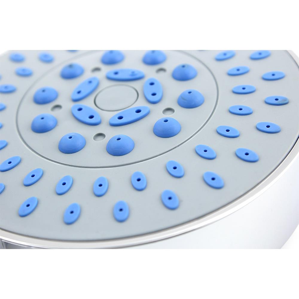 Five Function Silica Gel Holes Shower Head Water Saving With Chrome Rainfall Round Handheld