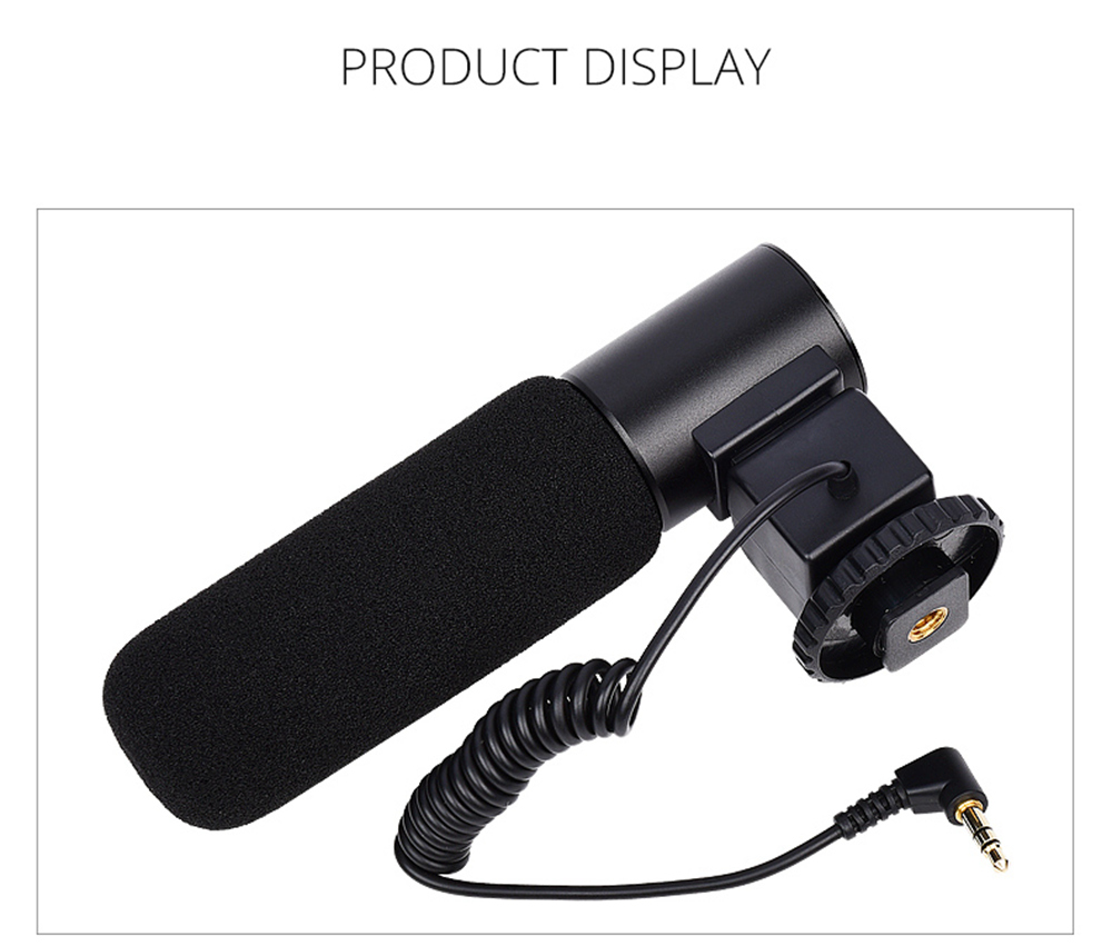 Yelangu MIC03 Professional Wired Microphone Built-in Heart-shaped Pickup Shockproof Design For Sound-pickup In Interview - Black