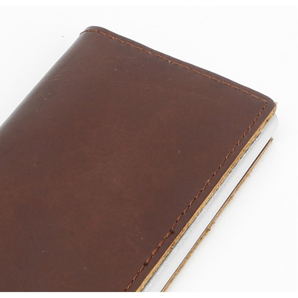 Men's Genuine Leather Push Card Wallet - Coffee