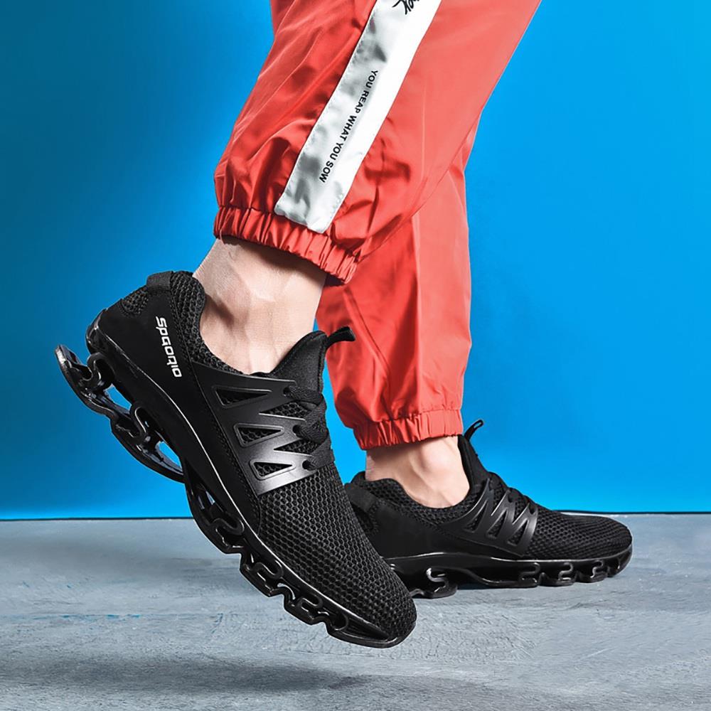 TK10 Men's Casual Outdoor Tennis Sneakers (Breathable Comfortable Color Running Shoes Size EU39.5) - Black
